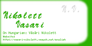 nikolett vasari business card